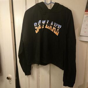 Divided Black Cropped Hoodie